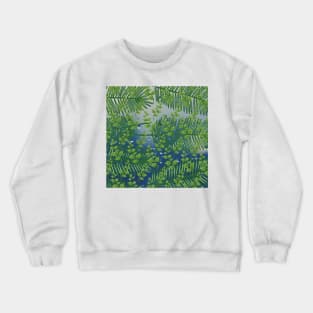 Green Floral Palm Leaves Crewneck Sweatshirt